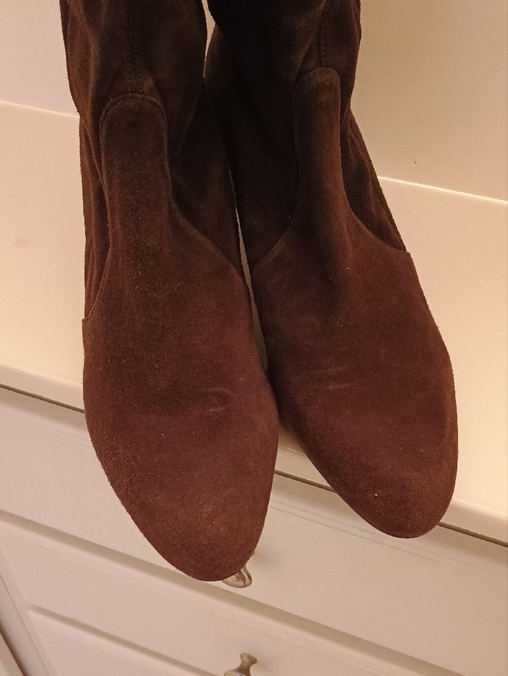 Stuart Weitzman Rich Chocolate Brown Suede Tall Boots GORGEOUS - Picture 3 of 16